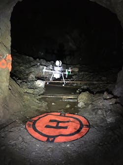 Drone flight in a cave Drone flight in a cave