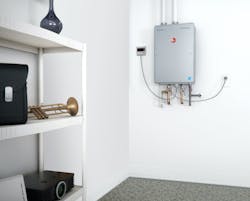 Rheem tankless water heater installed in individual unit Rheem tankless water heater installed in individual unit