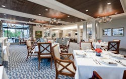 The dining room in the Arbor Terrace at Fulton facility, designed by BCT Architects and Faulkner Design Group (interior designer). Photo: Green Sofa Productions The dining room in the Arbor Terrace at Fulton facility, designed by BCT Architects and Faulkner Design Group (interior designer). Photo: Green Sofa Productions