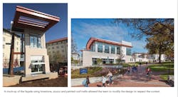 Mockup of limestone cladding Mockup of limestone cladding