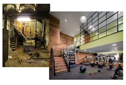 Polhemus Residences: Cellar before reconstruction into two-level fitness center for residents Polhemus Residences: Cellar before reconstruction into two-level fitness center for residents