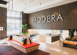 Modera Redmond is an unusual Y-shaped massing of 300 residential units on a 1.8-acre lot. Photos Moris Moreno Modera Redmond is an unusual Y-shaped massing of 300 residential units on a 1.8-acre lot. Photos Moris Moreno