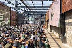 Crowd watching the Bucks from the Deer District Crowd watching the Bucks from the Deer District