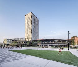 People outside at the Deer District People outside at the Deer District