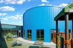 Playful Sections Of Bright Blue Metal Roof Welcome Visitors To The Altgeld Family Resource Center On Chicago’s Far South Side Photo: Hortonphotoinc Playful Sections Of Bright Blue Metal Roof Welcome Visitors To The Altgeld Family Resource Center On Chicago’s Far South Side Photo: Hortonphotoinc