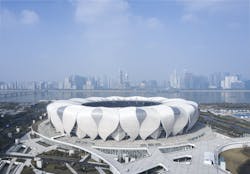 The 80,000 Seat Hangzhou Sports Park Stadium In China The 80,000 Seat Hangzhou Sports Park Stadium In China