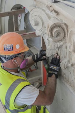 Restoring exterior carved stone elements Restoring exterior carved stone elements
