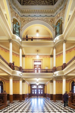 Capitol Rotunda in Wyoming Capitol with new statues in niches Capitol Rotunda in Wyoming Capitol with new statues in niches