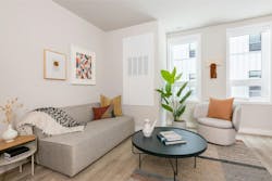 Interior ofliving unit. A small bump-outdiscreetly houses the MagicPak All-In-One unitbehind a vented white access panel Interior ofliving unit. A small bump-outdiscreetly houses the MagicPak All-In-One unitbehind a vented white access panel