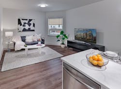 Living room at Avenue & Green, Prism Capital Partners Living room at Avenue & Green, Prism Capital Partners