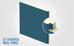 Rendering of Metl-Span Insulated Metal Panel With Detail Shot Of Panel Locking Mechanism Rendering of Metl-Span Insulated Metal Panel With Detail Shot Of Panel Locking Mechanism