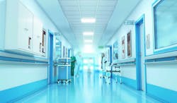 Medical concept. Hospital corridor with rooms. 3d illustration Medical concept. Hospital corridor with rooms. 3d illustration