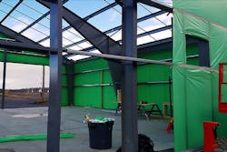 Building Wrapped in Air-Barrier Building Wrapped in Air-Barrier