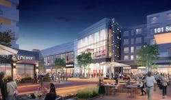 Rendering of outdoor shopping area Rendering of outdoor shopping area