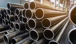 high quality Galvanized steel pipe or Aluminum and chrome stainless pipes in stack waiting for shipment in warehouse high quality Galvanized steel pipe or Aluminum and chrome stainless pipes in stack waiting for shipment in warehouse