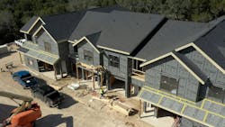 Integrated Wrb Sheating System Nearing Completion On The Big Haus Multifamily Homes Using Force Field® Weather Barrier System Integrated Wrb Sheating System Nearing Completion On The Big Haus Multifamily Homes Using Force Field® Weather Barrier System