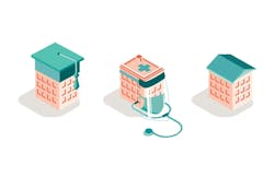 Building transformation vector art Building transformation vector art