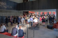 Crowd in lobby of show Crowd in lobby of show