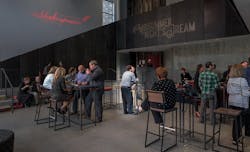 Crowd in lobby of show Crowd in lobby of show