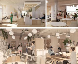 Renderings of supportive housing amenities used by residents and community Renderings of supportive housing amenities used by residents and community