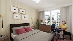 Senior care in bedroom of multifamily residence Senior care in bedroom of multifamily residence