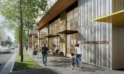 Ground level rendering of affordable housing development Cedar Crossing Ground level rendering of affordable housing development Cedar Crossing