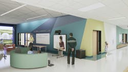 Brooks Global Studies magnet school classroom rendering Brooks Global Studies magnet school classroom rendering