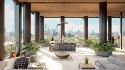 Mixed-use rooftop rendering office-to-residential Mixed-use rooftop rendering office-to-residential