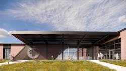 Building 48 entry canopy rendering Building 48 entry canopy rendering