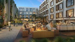 Rendering of adaptive reuse multifamily project Rendering of adaptive reuse multifamily project
