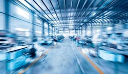 Blurred Image Of The Production Floor In A Factory Blurred Image Of The Production Floor In A Factory