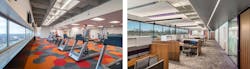 Office fitness center and desks Office fitness center and desks