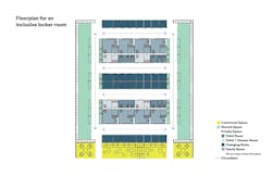 Floorplan for an inclusive locker room Floorplan for an inclusive locker room