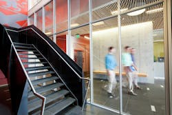 Custom cover caps help create unique framing profiles in fire-rated designs Custom cover caps help create unique framing profiles in fire-rated designs