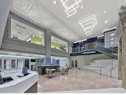 The Atrium Of The Esperanza Health Center Preserves Many Of The Original Building's Architectural Features The Atrium Of The Esperanza Health Center Preserves Many Of The Original Building's Architectural Features