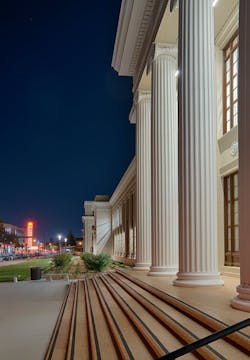 The Columns At The Front Of The School Were Reinforced With Steel Shafts The Columns At The Front Of The School Were Reinforced With Steel Shafts