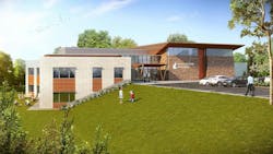 An exterior rendering of Yakov & Hava Telyas Chabad Jewish Center An exterior rendering of Yakov & Hava Telyas Chabad Jewish Center