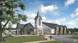 A rendering of Grace Church Bethlehem's 35,000-sf worship facility. Image: Courtesy of Serfass Construction A rendering of Grace Church Bethlehem's 35,000-sf worship facility. Image: Courtesy of Serfass Construction