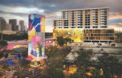 Strata Wynwood - Exterior - Aerial Dusk Over Oasis v2 Strata Wynwood - Exterior - Aerial Dusk Over Oasis v2