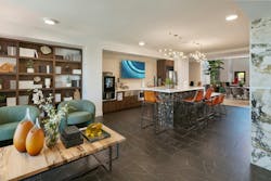 Modern clubhouse in smart apartment complex Modern clubhouse in smart apartment complex