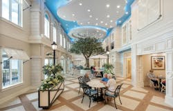 Indoor streetscape in senior living facility Watercrest Indoor streetscape in senior living facility Watercrest