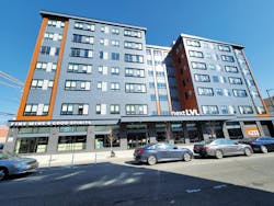 Philadelphia apartment building clad in ACM panels Philadelphia apartment building clad in ACM panels