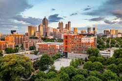 Inspire exterior with downtown Atlanta skyline Inspire exterior with downtown Atlanta skyline