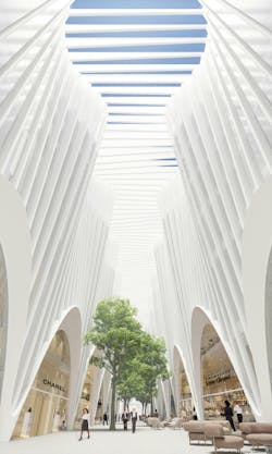 Calatrava Boulevard retail and office development, Interior Roof Open, by Santiago Calatrava and CENTRUM Group Calatrava Boulevard retail and office development, Interior Roof Open, by Santiago Calatrava and CENTRUM Group