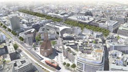 Calatrava Boulevard retail and office development, Martin Luther Platz Section Perspective, by Santiago Calatrava and CENTRUM Group Calatrava Boulevard retail and office development, Martin Luther Platz Section Perspective, by Santiago Calatrava and CENTRUM Group