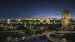 Terminal 2 features a network of walkways that allows passengers to meander through the forest. Rendering: Atchain|SOM Terminal 2 features a network of walkways that allows passengers to meander through the forest. Rendering: Atchain|SOM