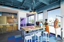 Workplace HQ for party clothing company Shinesty celebrates its bold, whimsical products Workplace HQ for party clothing company Shinesty celebrates its bold, whimsical products
