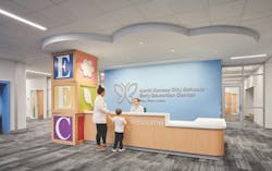 The 112,000-sf North Kansas City Schools’ Early Education Center, in Gladstone, Mo. Photo courtesy Michael Robinson, DLR Group The 112,000-sf North Kansas City Schools’ Early Education Center, in Gladstone, Mo. Photo courtesy Michael Robinson, DLR Group