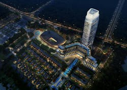 Rosewood%20 Sanya%20and%20 International%20 Finance%20 Forum%20 Dusk%20 Aerial Rosewood%20 Sanya%20and%20 International%20 Finance%20 Forum%20 Dusk%20 Aerial