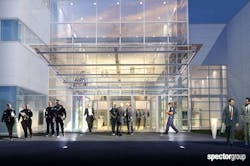 A rendering of one of the entryways at Spector Groups Nassau County Center for Training and Intelligence A rendering of one of the entryways at Spector Groups Nassau County Center for Training and Intelligence